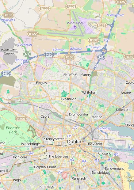 Dublin Airport To Dublin City Centre Map 