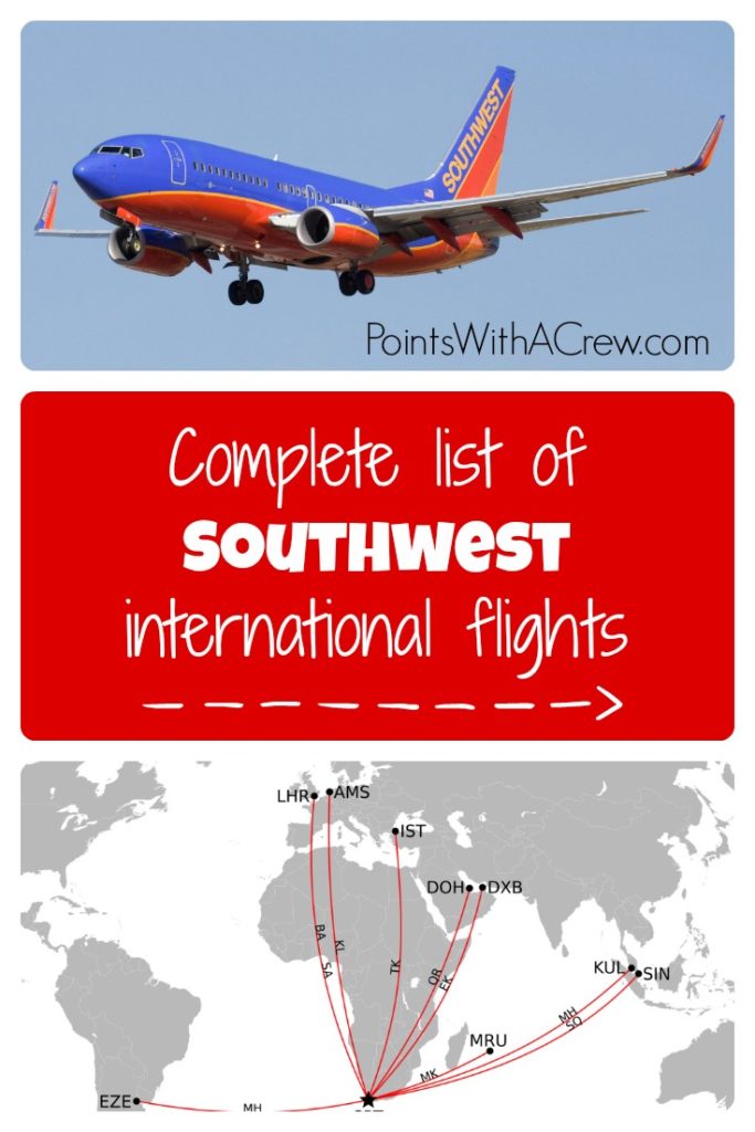 Southwest has been expanding their international footprint -
 here is a complete list of Southwest international flights