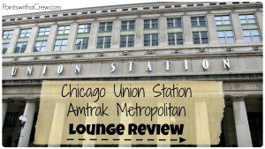 During our Amtrak train trip, we stopped at the Amtrak Chicago Union Station lounge before boarding the train for our sleeper car travel