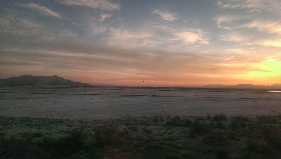 Sunrise over the Great Salt Lake (from the California Zephyr