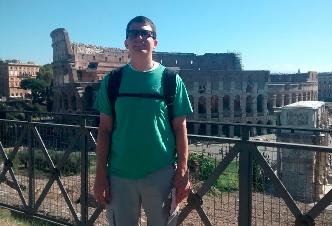 Here's me on the Palatine Hill overlooking the Colosseum