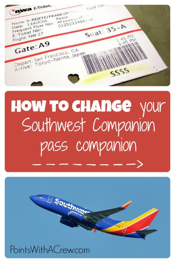 How to change your Southwest Companion pass companion Points with a Crew
