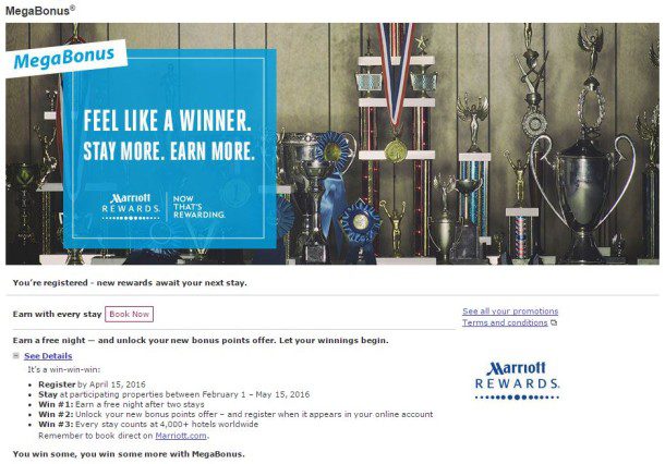 Maximizing the Marriott Megabonus 2016 promotion - 3 different offers ...