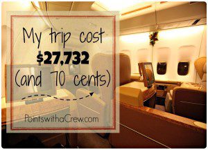 Find how how I took a first class flight that could have cost $27,732 for PENNIES. Using airline miles makes flying international first class travel possible!