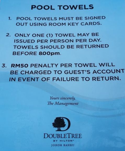 Why does this luxury hotel make me sign out my pool towels?!?