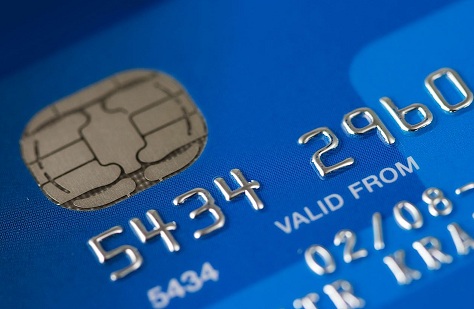 close-up of a credit card