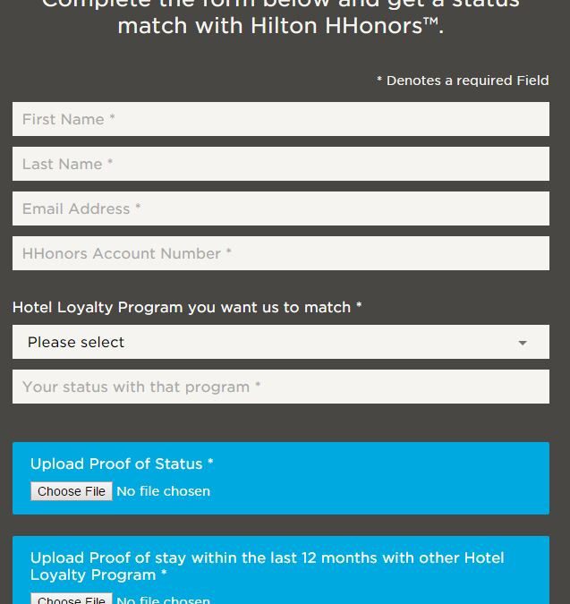 It’s BACK!  Hilton Diamond status match through March 2018
