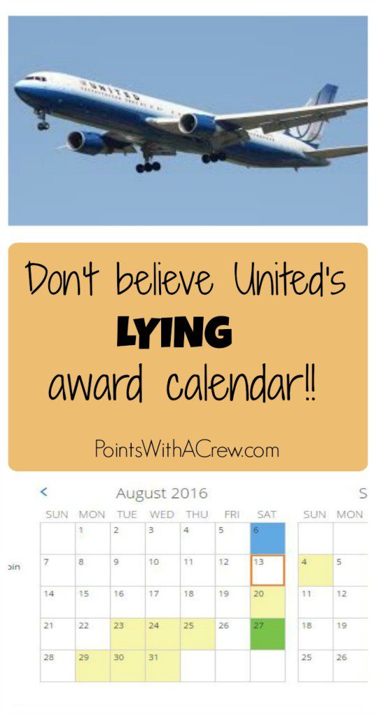 Flying on United Airlines and looking to use airline miles?  Don't let United's lying award calendar make you believe there aren't available flights!