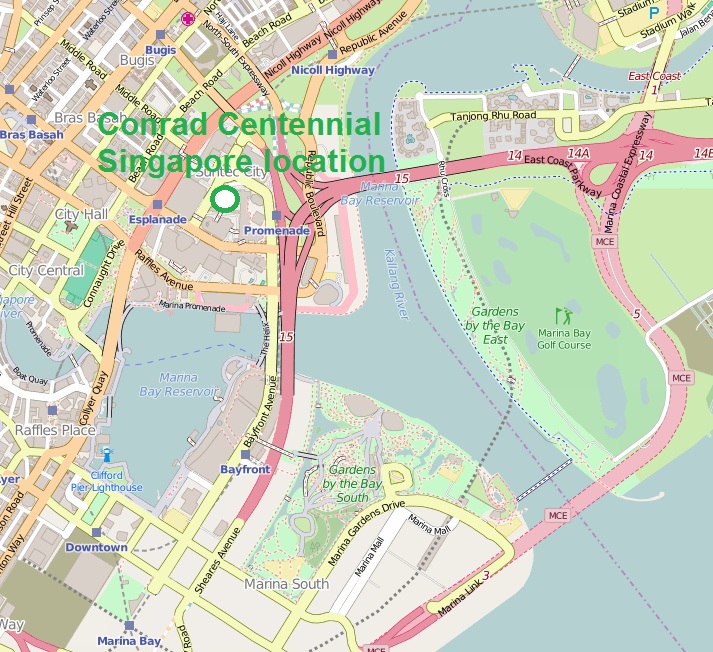 Conrad Singapore map courtesy of openstreetmap.org