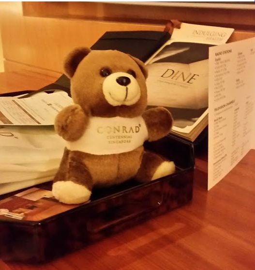 a stuffed bear in a box