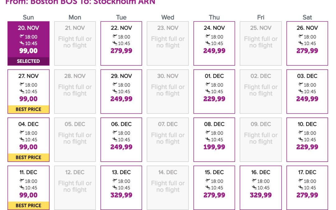 Still $99 flights to Stockholm available
