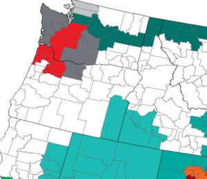 a map of the state of oregon