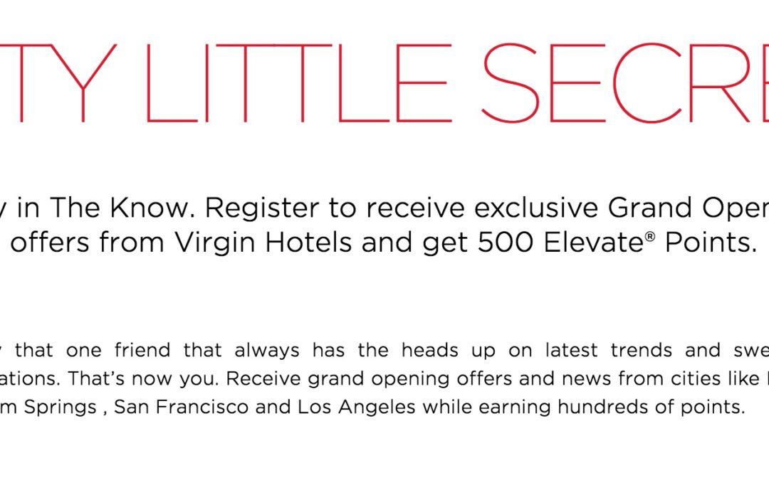 Get 500 Virgin America Elevate points in about 10 seconds