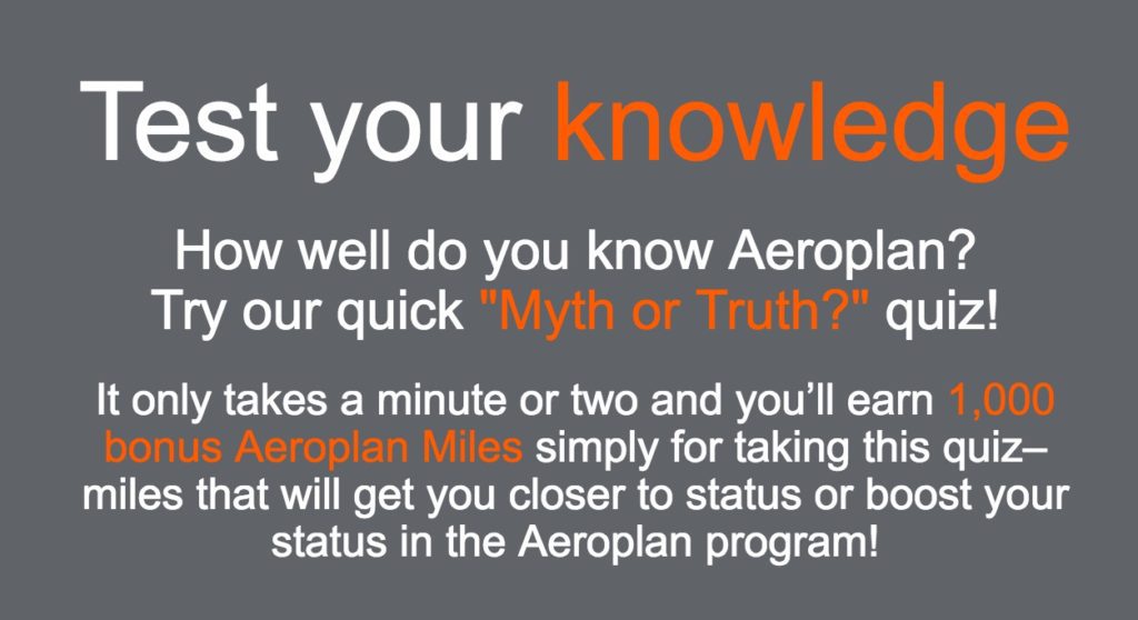 Aeroplan Earning Chart