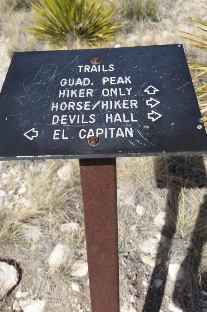 guadalupe-peak-hiking-horseback-trail-signpost