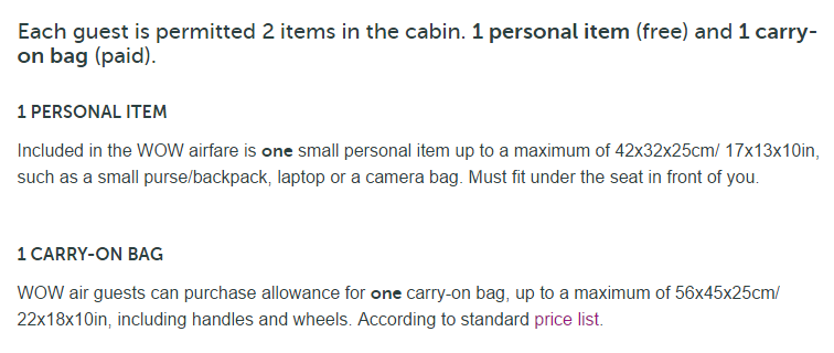 wow carry-on policy change