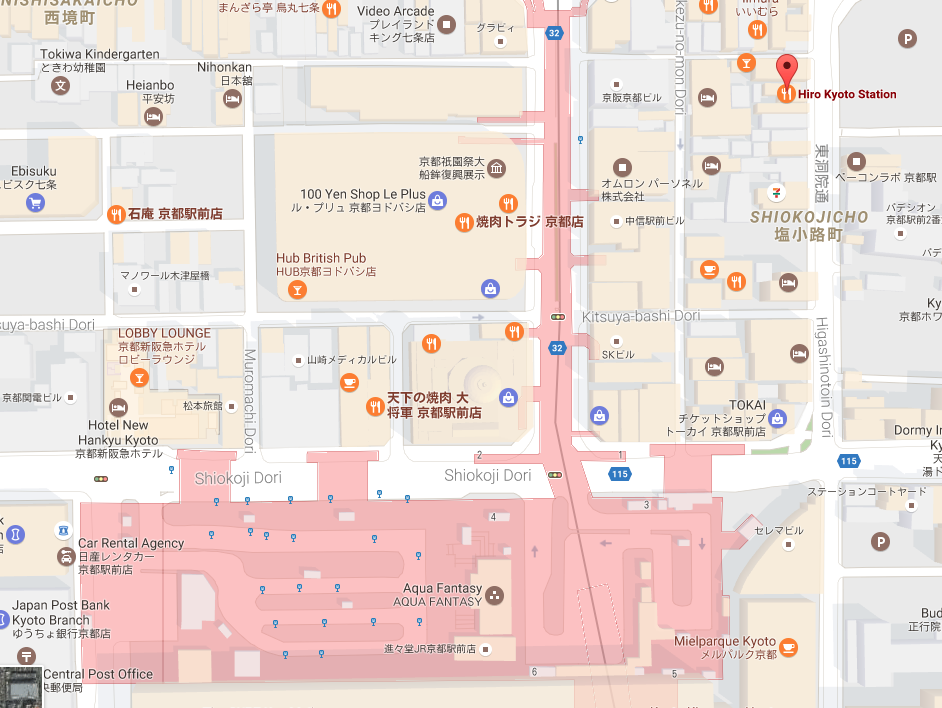 Map Yakiniku-Hiro Kyoto Station