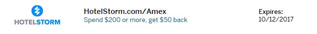 Amex Offer HotelStorm