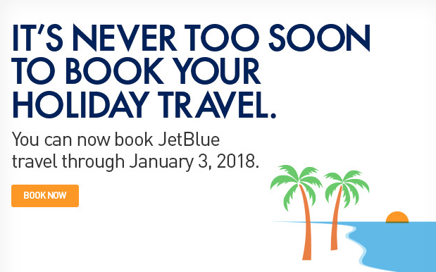 JetBlue Schedule to Jan 3, 2018