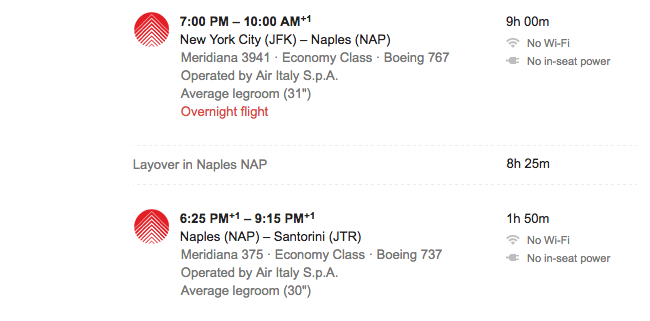 Getting from NYC to Santorini, via Naples, Italy. European Honeymoon