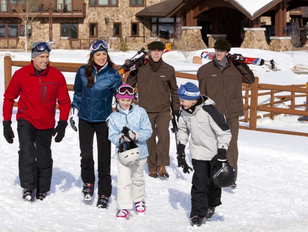 a group of people in ski gear