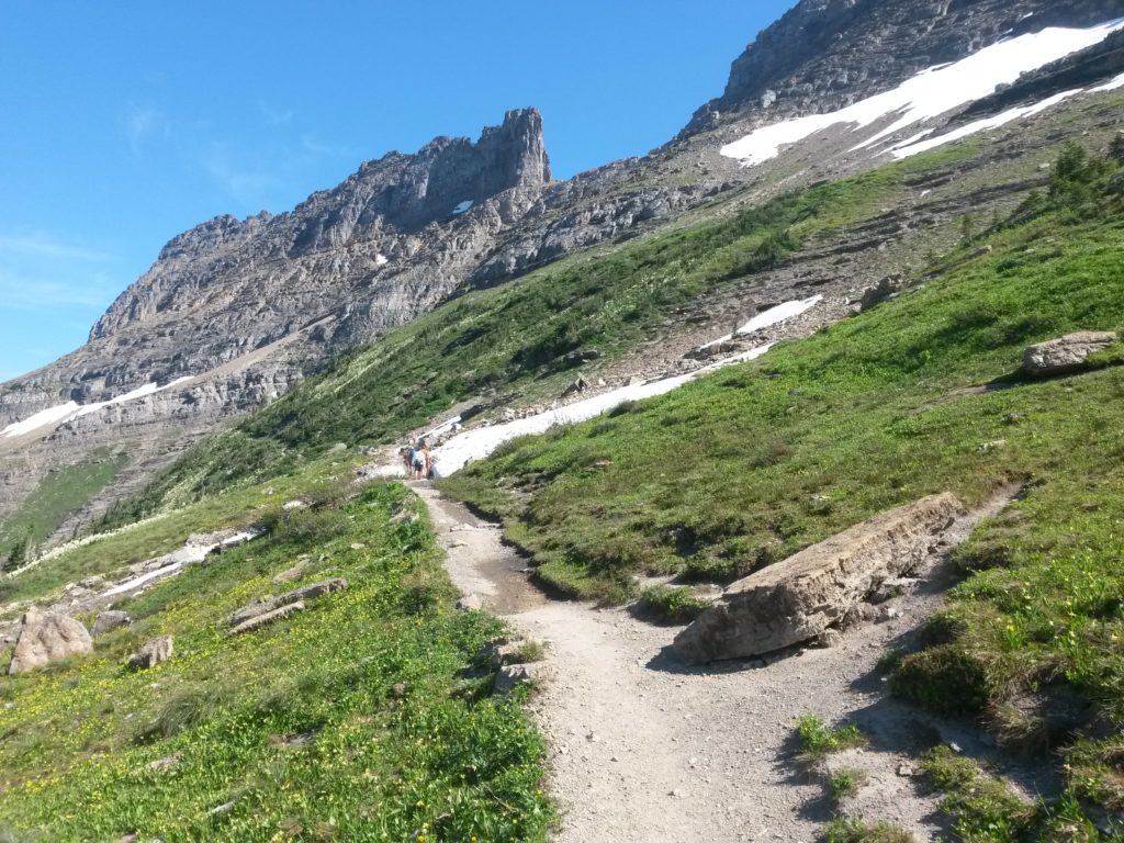 a trail on a mountain
