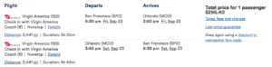a screenshot of a plane schedule