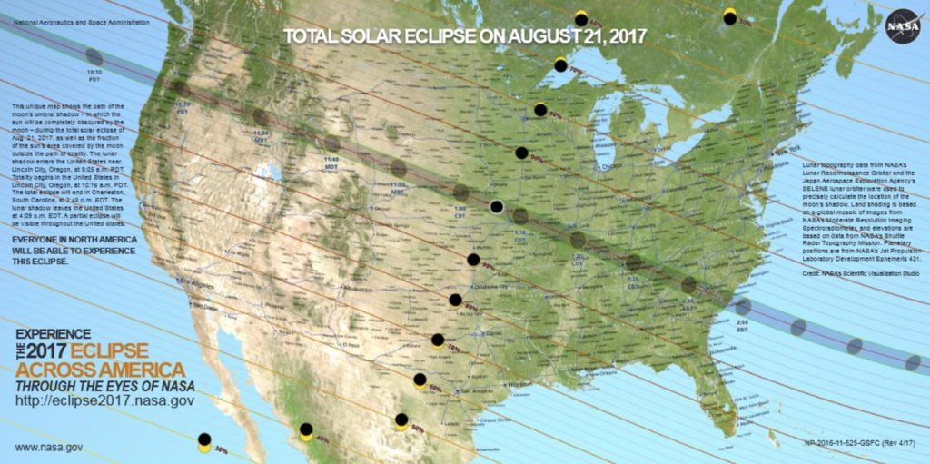a map of the solar eclipse