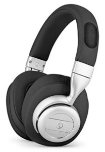 a pair of black and silver headphones