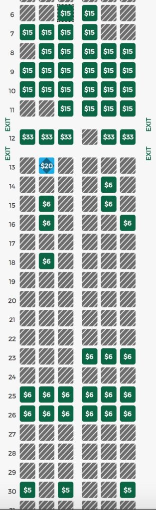 a table with green and grey squares