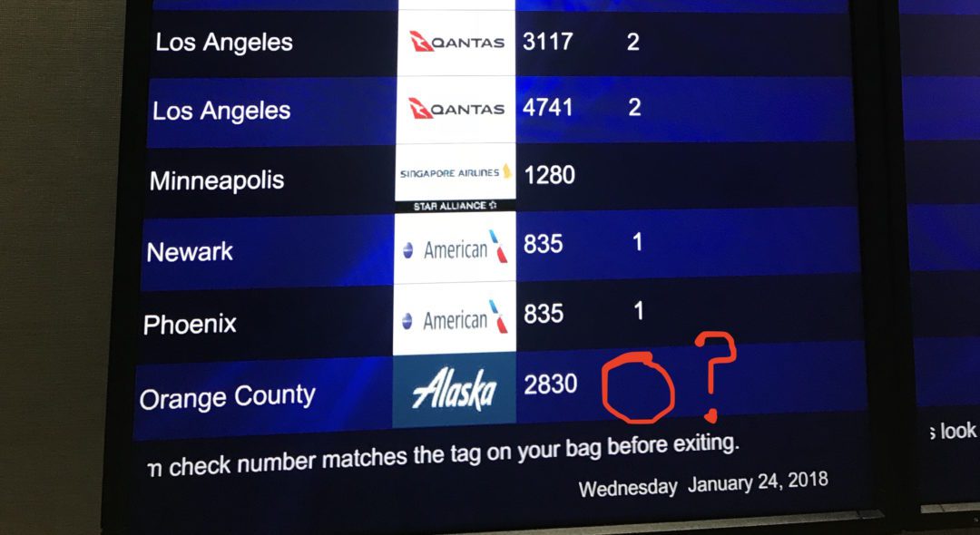 alaska sfo baggage claim Points with a Crew