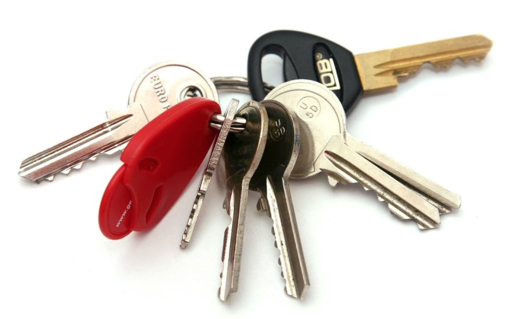 a group of keys on a key chain