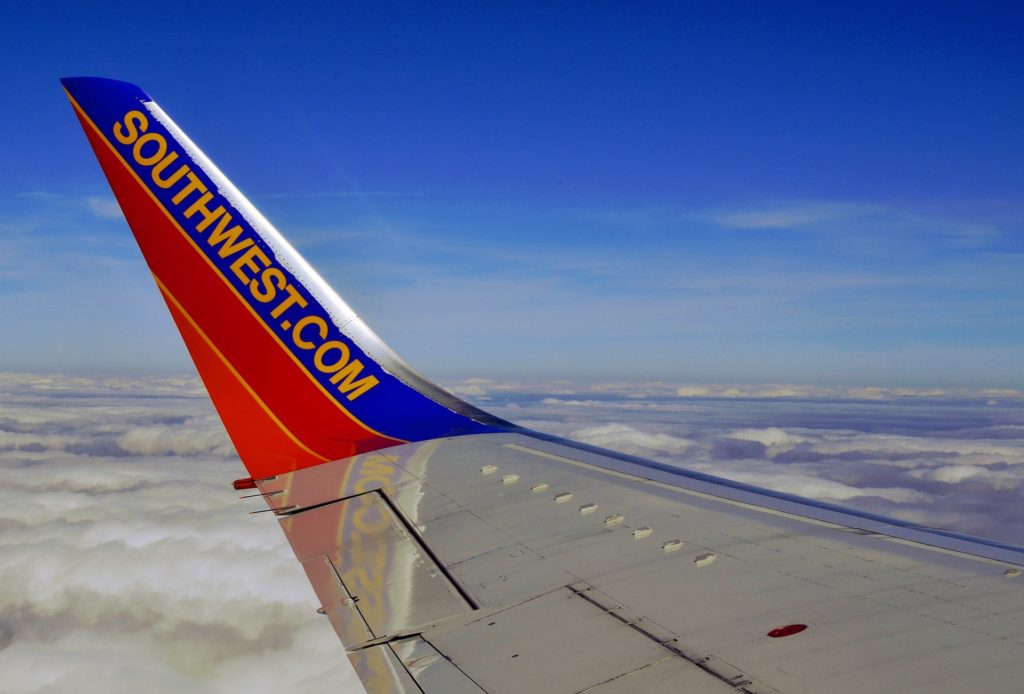 the wing of an airplane