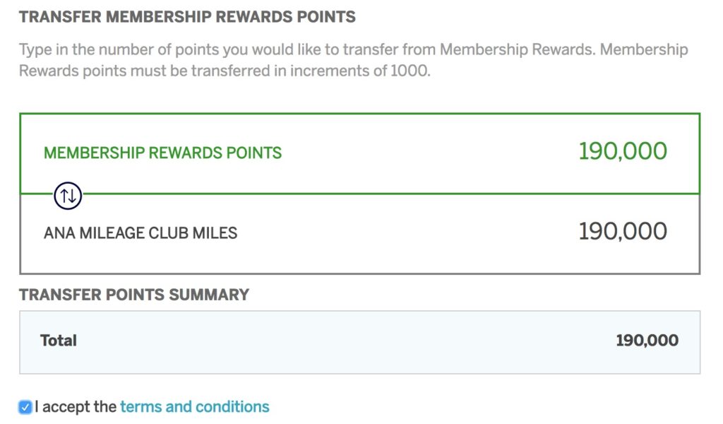 a screenshot of a rewards points