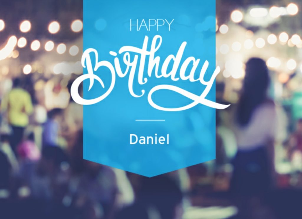 a birthday card with a blurry background