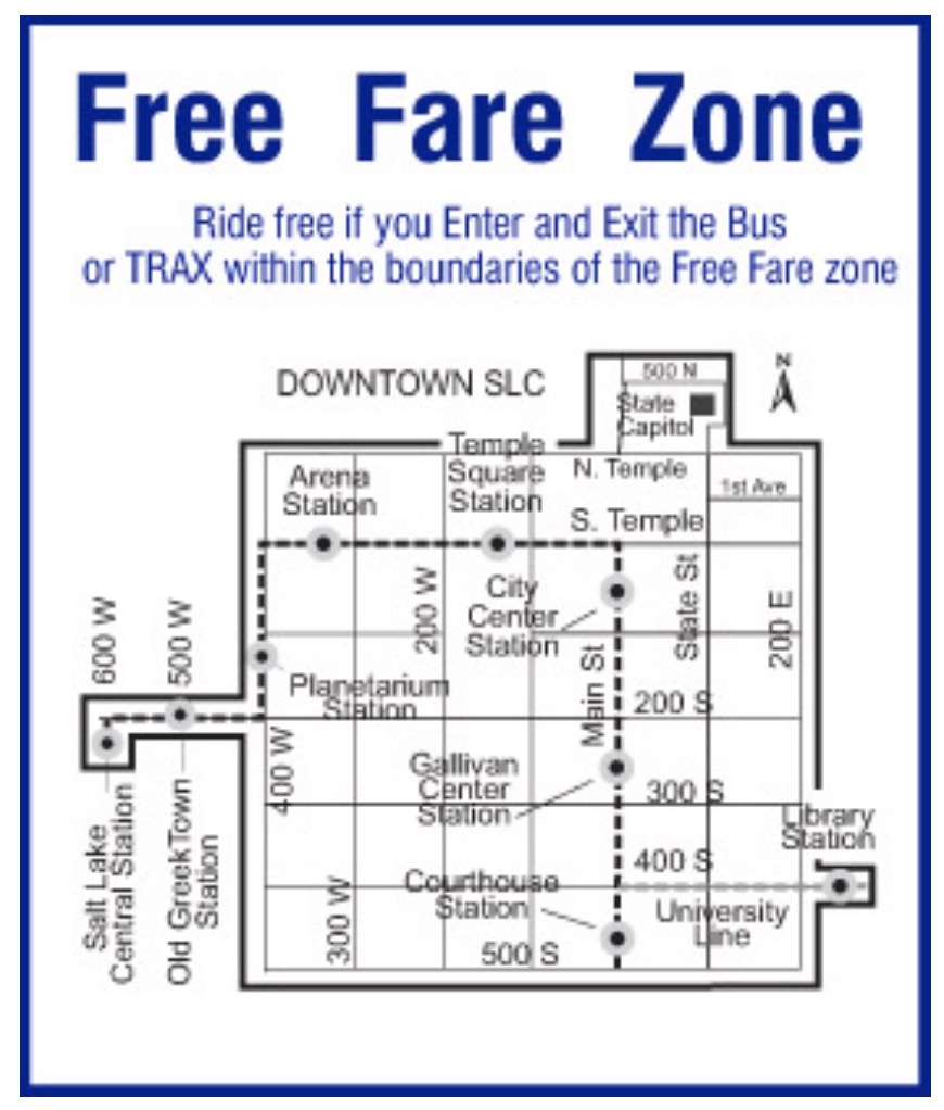 a map of a free fare zone