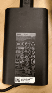 a black rectangular object with labels
