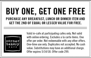 a black and white coupon with text