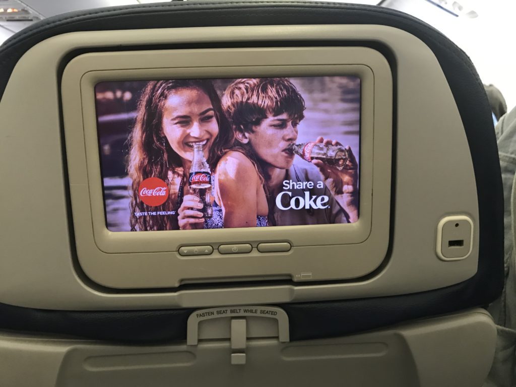 a screen on the back of a car