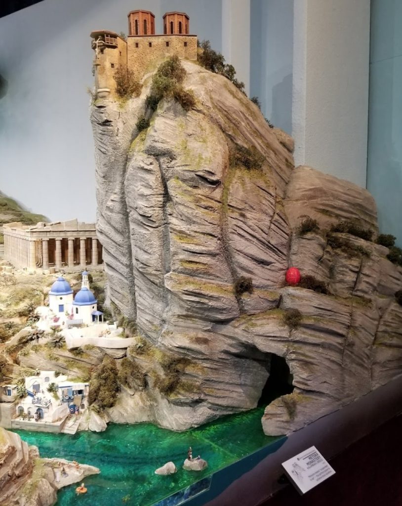 a model of a castle on a cliff