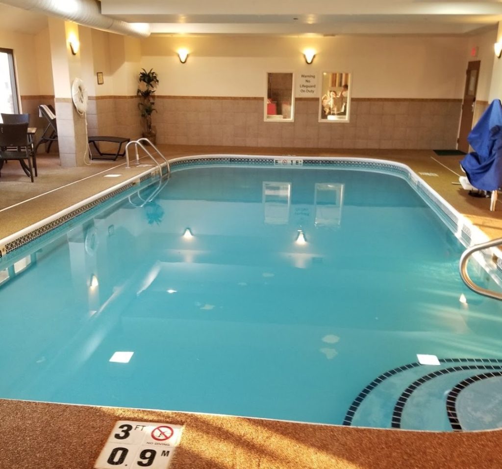 a pool in a room