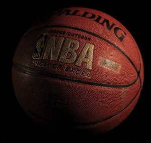 a basketball on a black background