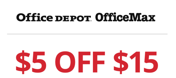 $5 off $15 at Office Depot/Office Max