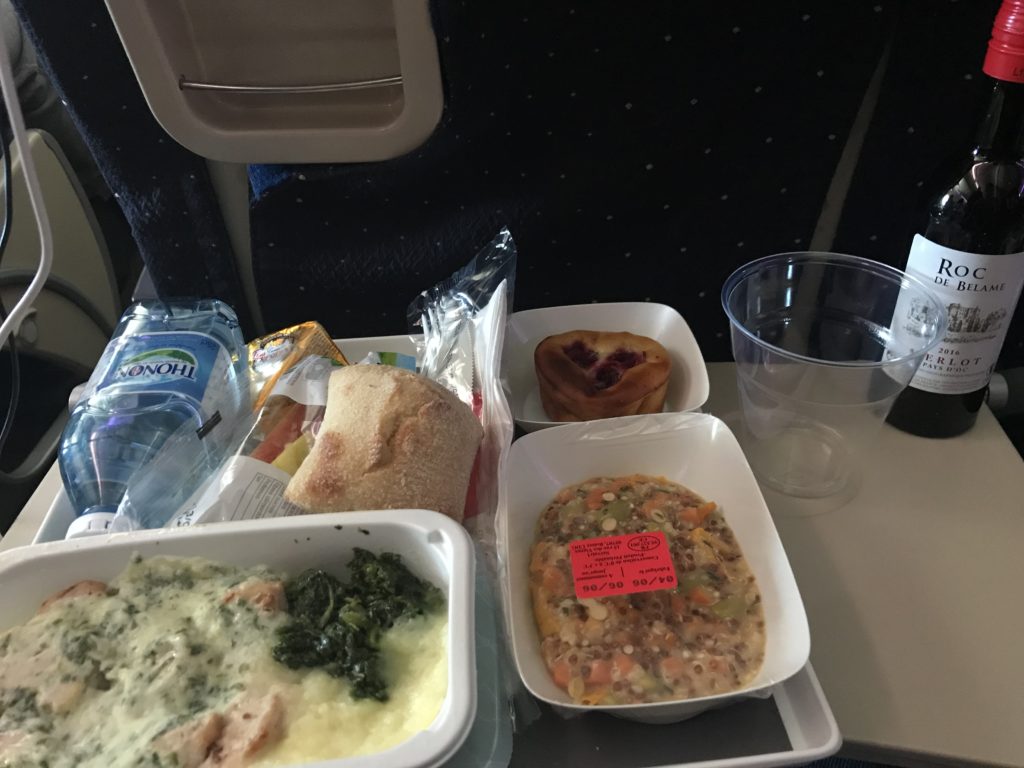 Air France A380 economy class meal
