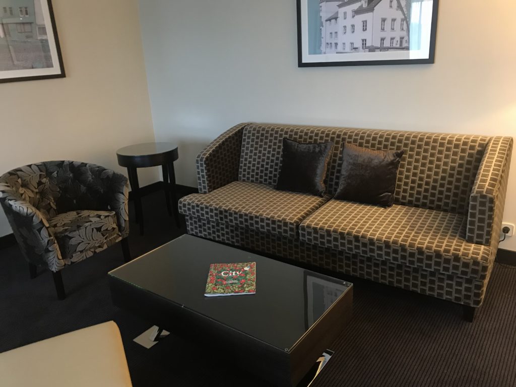 a couch and a coffee table in a room