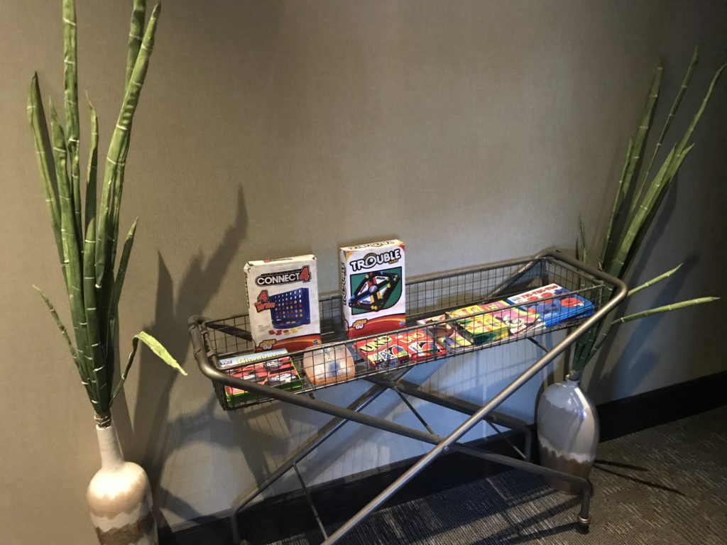a cart with cards on it