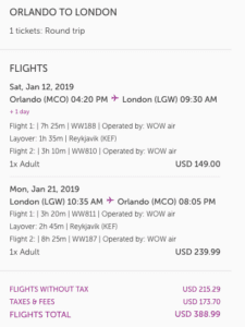a screenshot of a flight schedule