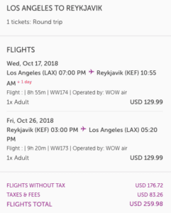a screenshot of a flight schedule