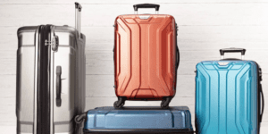 a group of luggage on top of each other