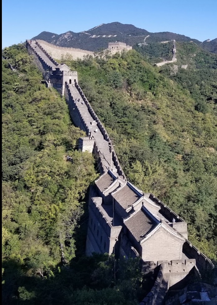a long wall on a mountain